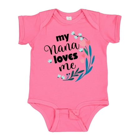 

Inktastic My Nana Loves Me Granddaughter Gift Baby Girl Bodysuit
