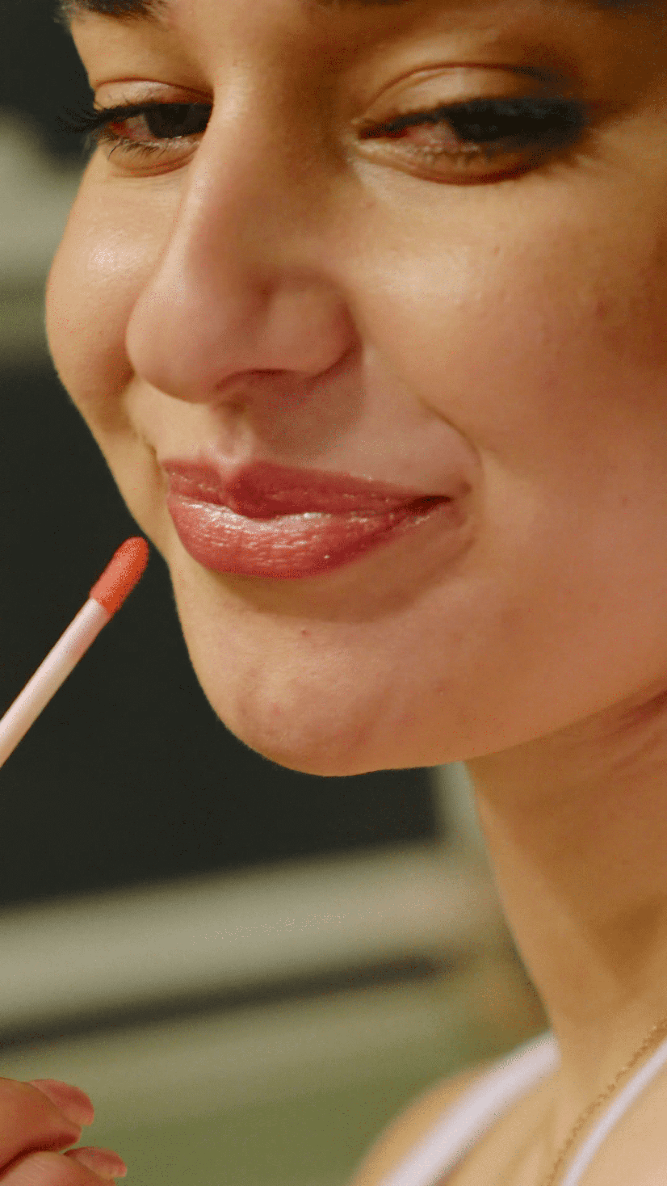 Essence of Argan Lip Gloss, Organic, Moisturizing, Plumping, Clear Red
