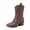 BROWN, variant on Cowboy Boots for Women, Mid Calf Cowgirl Boots with Embroidery Round Toe Western Chunky Low Heel Shoes
