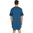 thumbnail image 4 of TheFound Pyjamas d'Été à Manches Courtes pour Hommes Col en V Rayé Longue Chemises de Nuit, 4 of 5