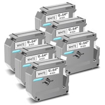 GREENCYCLE 6PK Compatible for Brother P-touch MK231 M-K231 M231 M-K231S 1/2'' 12mm Black on White Label Tapes for PT-90 PT-70 PT-80 Label Maker Tape