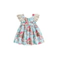 thumbnail image 2 of goowrom Robe pour Enfants, Motifs de Dessins Animés à Paillettes Col en U Manches Courtes une-Pièce, 2 of 8