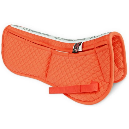 Leather Jumping Saddle - ECP Cotton Correction Half Saddle Pad - Memory Foam Pockets