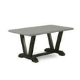 thumbnail image 3 of East West Furniture V2-696 3 Piece Kitchen Set - 1 Cement Dining Table and 2 Kitchen Table Bench - Reliable and Sturdy Construction - Wire Brushed Black Finish, 3 of 3