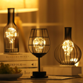 thumbnail image 2 of Lámpara de noche con forma de linterna, luz de noche con forma de corazón para niña, luz de noche de hierro con forma de copa de vino tinto, botella de vino tinto, regalo decorativo, 2 of 6