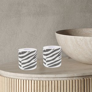 OULII 2Pcs Printed Zebra Toilet Paper Roll Creative Multi Color Bathroom Tissue with 3D Texture