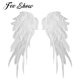 thumbnail image 2 of FEESHOW Angel Wings Halloween Cosplay Costume Accessories For Women Girls Embroidery Patch Fabric Big Black White Angel's Wing Gong Bohan LED, 2 of 2