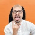 thumbnail image 2 of KAKOWELY Peluca calva para hombre: Peluca realista de cosplay para hombre calvo - Peluca de disfraz divertida para adultos - Peinado divertido para fiestas de Halloween, mascaradas y juegos de rol, 2 of 4