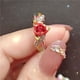 thumbnail image 3 of Jumpingount Anillo de rosa roja 3D para mujer, hojas de flores, diamantes de imitación, joyería de moda sencilla, regalo para promesa, Type11 NO11, 3 of 6
