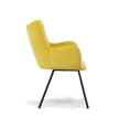 thumbnail image 3 of Limari Home Barrett 15.5" Modern Velvet Dining Chair in Yellow/Matte Black, 3 of 5