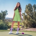 thumbnail image 5 of Uorisanigo Green Polka Dots Workout Active Athletic Dresses with Shorts Dry-Fit 1/4 Zipper Womens Sleeveless Golf Tennis Dresses Fashion Daily Wear for Workout Exercise, 5 of 7