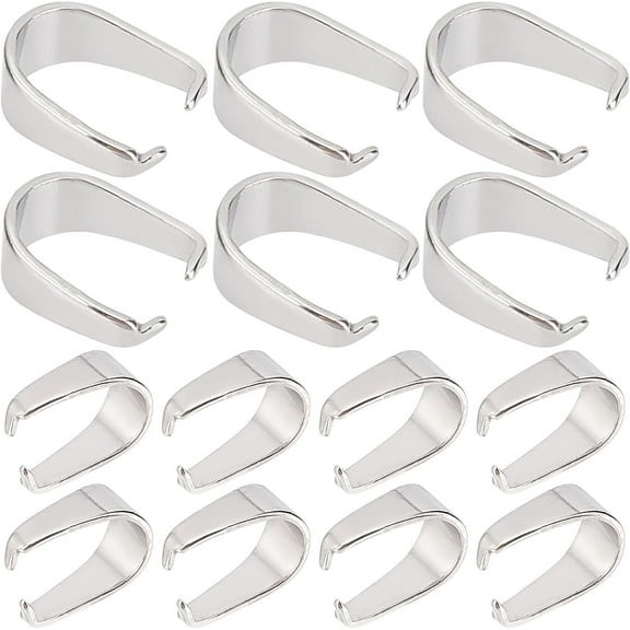 1 Set 1 Box 120Pcs 304 Stainless Steel Pinch Bails Silver Snap Bail Bulk Metal Hook Pendant Pinches Connector Snaps On Charm Clips Small Clasps