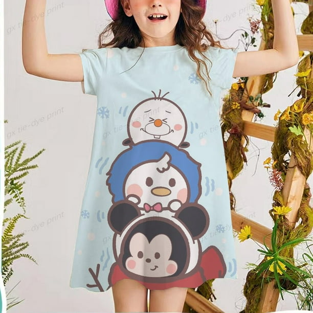 Robe de princesse à manches courtes pour filles, costume Minnie Out pour  enfants, vêtements pour bébés