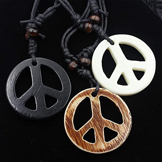 3 Pcs Handmade Adjustable Love Peace Sign Hippie Pendant Necklace Peace Symbol Necklace Vintage Rope Chain Resin Weave Jewelry Walmart