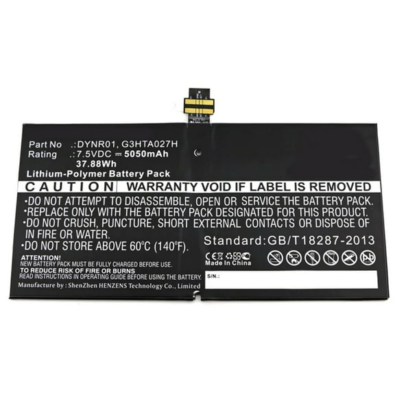 Batteries N Accessories BNA-WB-P5185 Tablets Battery - Li-Pol, 7.5V, 5050 mAh, Ultra High Capacity Battery - Replacement for Microsoft DYNR01 Battery