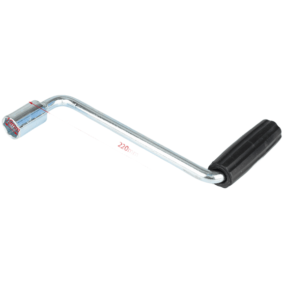 1X 19Mm Socket Trailer Jack Crank Handle Heavy Duty Zinc Plated Steel Manual Use