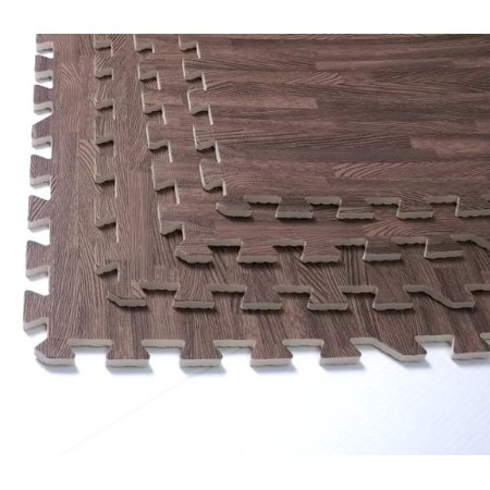 480 Sq Ft Dark Wood Grain Eva Mats Playroom Soft Foam
