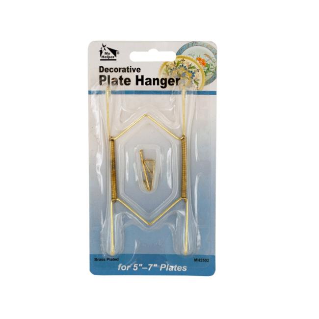 Bulk Buys HH16472 Small BrassPlated Decorative Plate Hanger, 72 Piece
