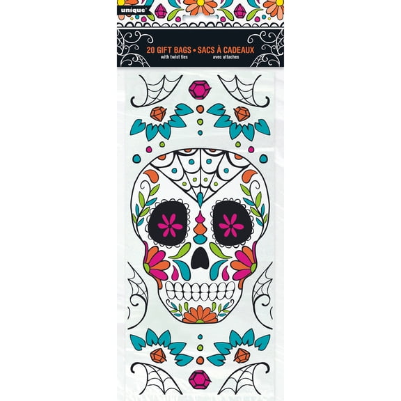 Unique Industries Assorted Colors Halloween Party Bags, 20 Count