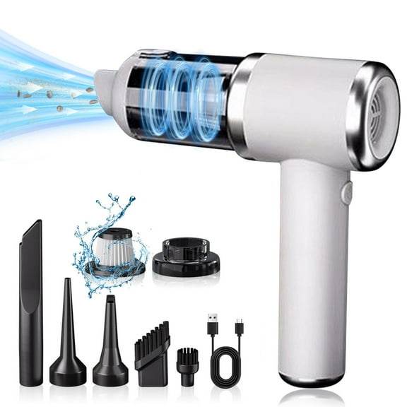 4000mAh USB Rechargeable Handheld Vacuum – 5000Pa Strong Suction Cordless Car & Home Cleaner with Multi-Tools for Pet Hair, Car Detailing, Quick Cleanups