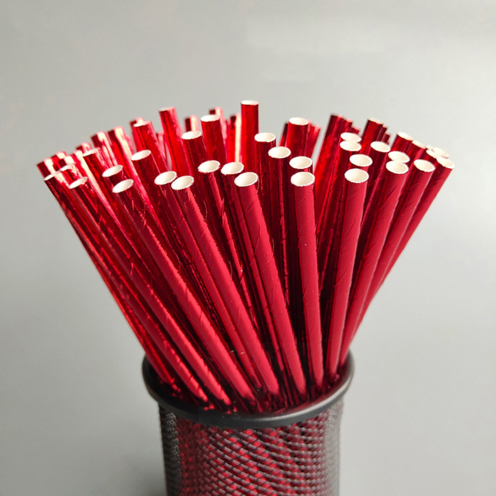 Shiusina Disposable Colored Paper Straw Party Decoration Juice Drink