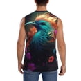 thumbnail image 4 of Fotbe Colorful Flower Bird Men's Camiseta sin Mangas Estampada para Hombres, Playera Casual para Gimnasio, Entrenamiento, Playa-Small, 4 of 7