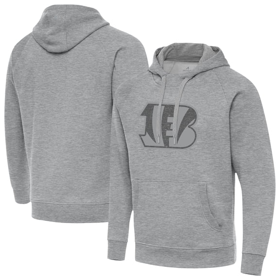 Men's Antigua Heather Gray Cincinnati Bengals Victory Hoodie