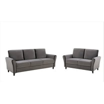 Uspridefurniture Corel Flared Arm Gray Velvet 2Pcs Living Room Set, Sofa and Loveseat