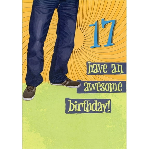 Designer Greetings Have an Awesome Birthday Age 17 / 17th Birthday Card for Him
