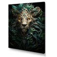 thumbnail image 2 of Designart "Verdant Guardian Of The Lion I" Animals Lion Wall Decor, 2 of 7