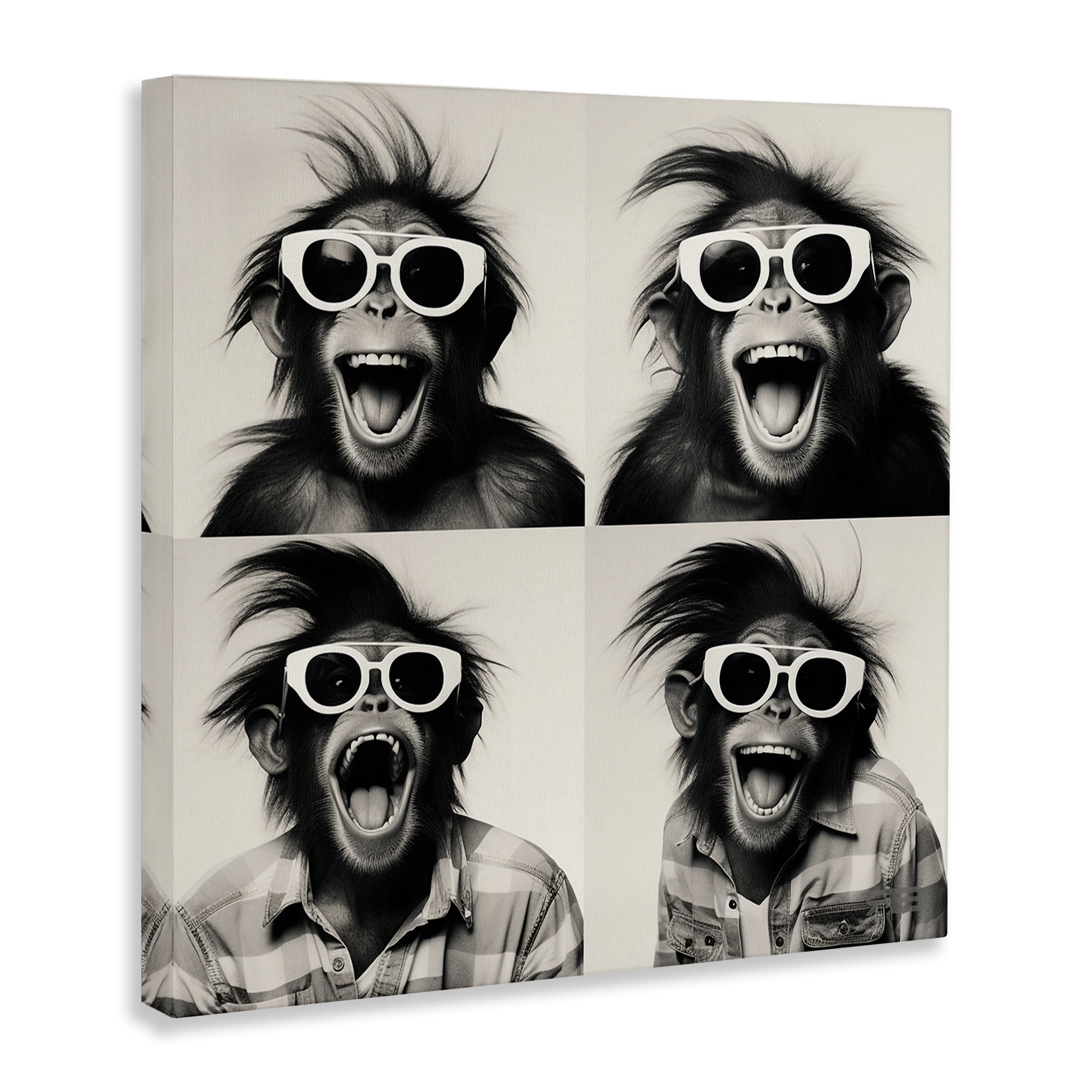 Stupell Industries Fun Sunglasses Monkey Animals Painting Wrapped Canvas Art Print Wall Art, 36 x 36