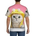 thumbnail image 3 of Bixox Men's A Funny Cat Printed Short Sleeve Skinny Athletic T-Shirt, 3 of 6