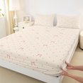 thumbnail image 3 of Manfei Cute Coquette Bow Fitted Sheet Full,3D Cartoon Bowknot Print Bed Set,3-Piece,1 Fitted Sheet and 2 Pillowcases, 3 of 6
