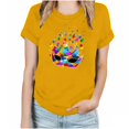 thumbnail image 1 of Fiudx Ofertas Del Día Camiseta de Manga Corta con Cuello Redondo y Estampado de Carnaval para Mujer, Moda y Ocio, 1 of 3