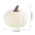 thumbnail image 2 of Velvet Pumpkin Mini Decor, Artificial Small Foam Pumpkins Fall Thanksgiving Home Table Indoor Decorations, Velvet Simulation Pumpkin Prop, White, 2 of 5