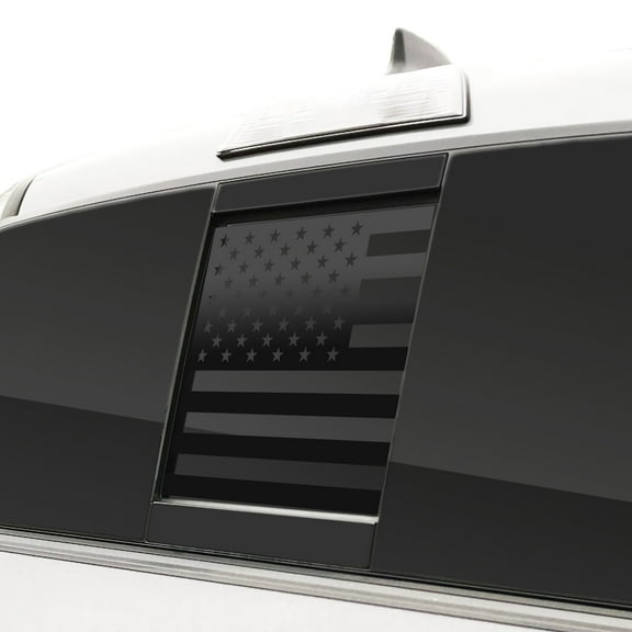 BOGAR TECH DESIGNS Rear Middle Window American Flag Vinyl Decal Sticker Compatible with Tacoma 2016-2021, Matte Black