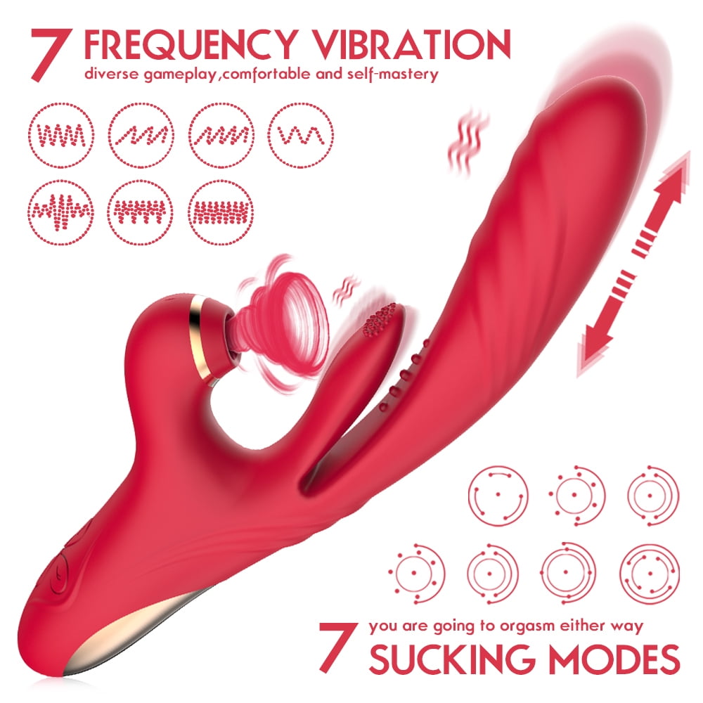 Rose Toy Vibrator for Woman - 3 in 1 Clitoral Stimulator Tongue Licking Thrusting G Spot Dildo Vibrator with 10 Modes, Rose Adult Sex Toys Games, Clitoris Nipple Licker for Women Man Couple