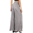 thumbnail image 4 of Xuanfei Women High Waist Wide Leg Smocked Stringy Selvedge Long Pants, 4 of 7