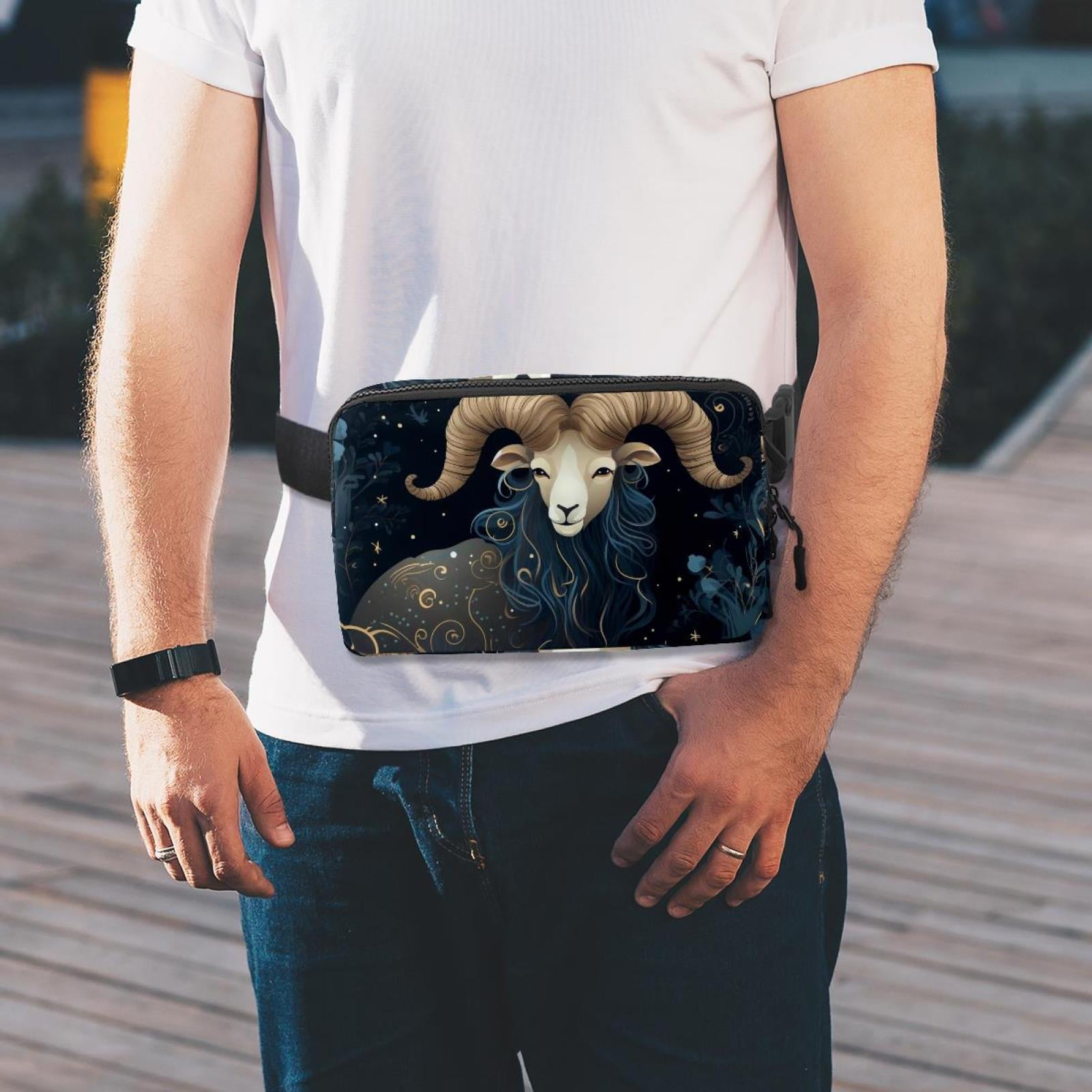 Aries Lightweight Adjustable Waist Bag with Extension Strap - Unisex Fanny Pack