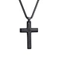 thumbnail image 4 of Collar de cruz negra con revestimiento de personalidad de acero de titanio de Europa y Estados Unidos, joyería de acero inoxidable para hombres, 4 of 5