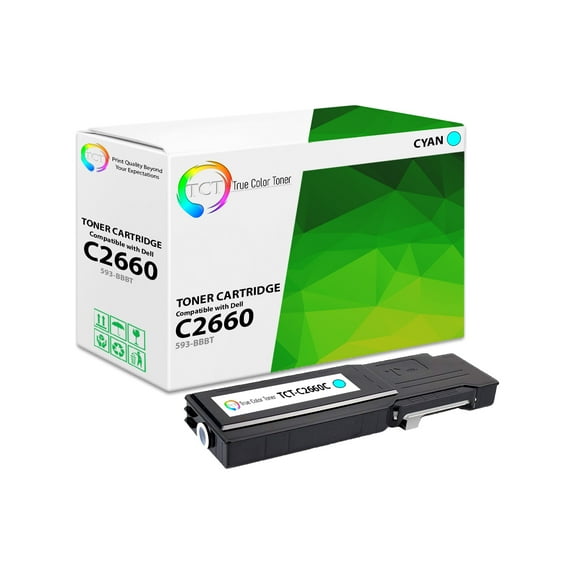 TCT 2660 Cyan Toner Cartridge - Premium Compatible Replacement for Dell C2660C 593-BBBT Cyan High Yield