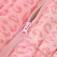 thumbnail image 5 of Hicidod Toddler Girls Winter Jacket Cute Print Padded Warm Puffer Down Coat Waist Zipper Windproof Hooded Cotton Outwear, 5 of 7