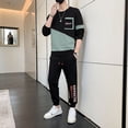 thumbnail image 4 of Trajes deportivos Kpop Camiseta original Hombre Marcas Sudadera Pantalones elásticos Conjuntos Ropa de hombre de corte entallado Top casual Estampado Chándal O, 4 of 5
