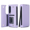thumbnail image 6 of Allytechgroup Wallet Case for Samsung Galaxy Z Fold 4, Cards Slots RFID Blocking S Pen Holder Shockproof Anti-Scratch Practical Phone Case for Women Men, Purple, 6 of 9