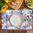 thumbnail image 4 of Purple Onion Flowers Placemats Set of 4, Spring Floral Dandelion Botanical Placemats for Dining Table, Place Mats for Kitchen Tabletop, Waterproof Wipeable Dining Table Mats Set, 4 of 9