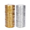 thumbnail image 3 of Round Lurex Cord Rope for Crafts & Trimmings, Metallic Gold & Silver Thread, 100m Spool for DIY Jewelry Making, Home Decor & Sewing Projects, 3 of 8