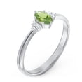 thumbnail image 3 of Birthstone Oval Ring with Shoulder Accents - Peridot (August), 3 of 5