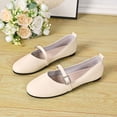 thumbnail image 6 of Wensltd Women Mary Jane Flat Shoes Round Toe Solid Color Daily Office Breathable Casual Shoes Wide Width, 6 of 9