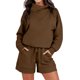 thumbnail image 2 of Conjunto de sudaderas y pantalones cortos de ocio para mujer, conjunto de 2 piezas a juego, traje de chándal, 2 of 7