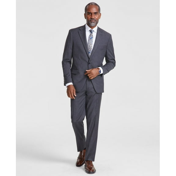 Tallia Mens Classic fit Suit Jacket Blazer 40 R Charcoal Grey Solid